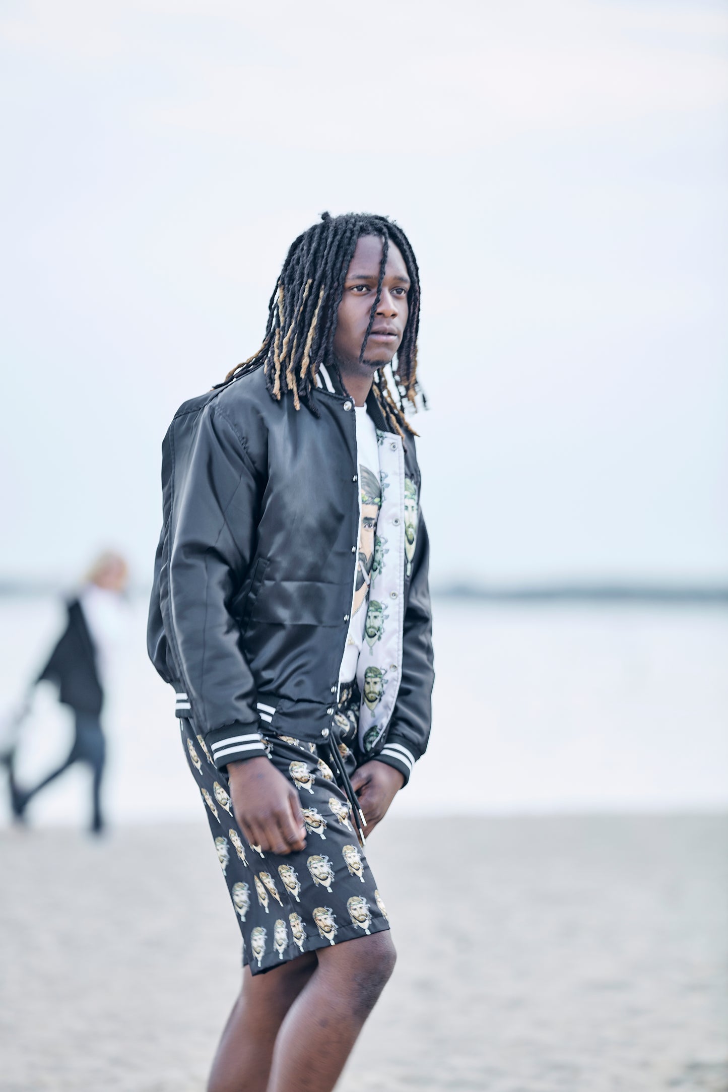 Bomber Jacket - Black & Pink