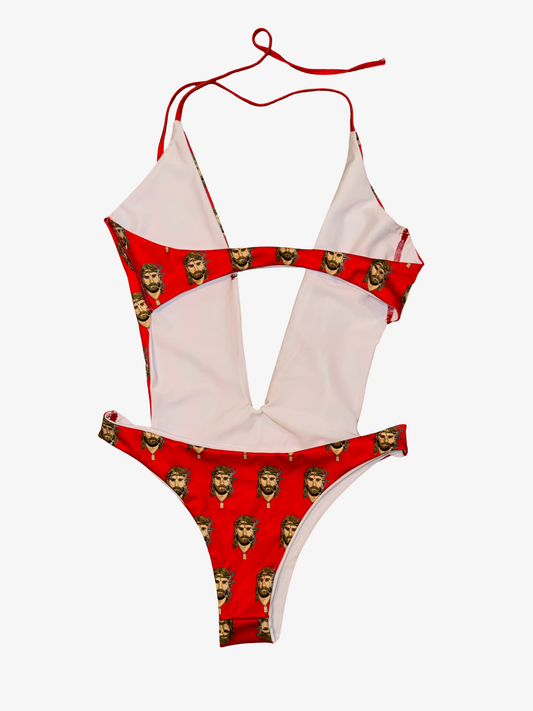 One-Piece Swimsuit - Fire Red