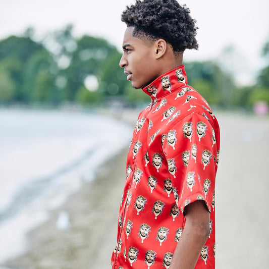 Satin Shirt & Short Combo - Cherry Red