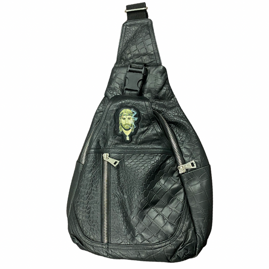 Black Croc Sling Bag
