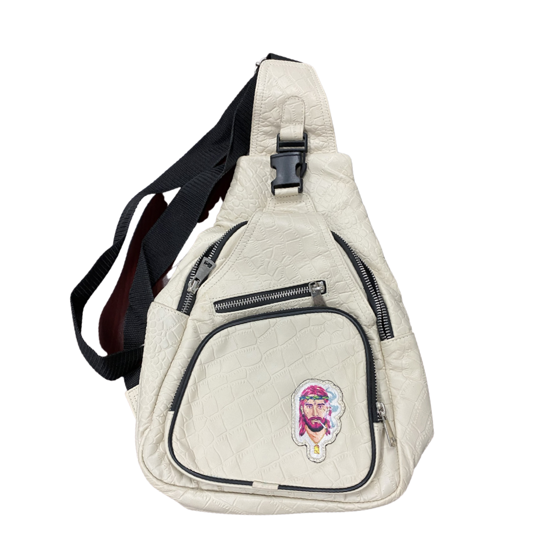 White Croc Sling Bag