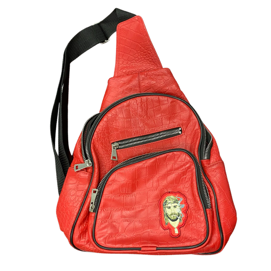 Fire Red Croc Sling Bag