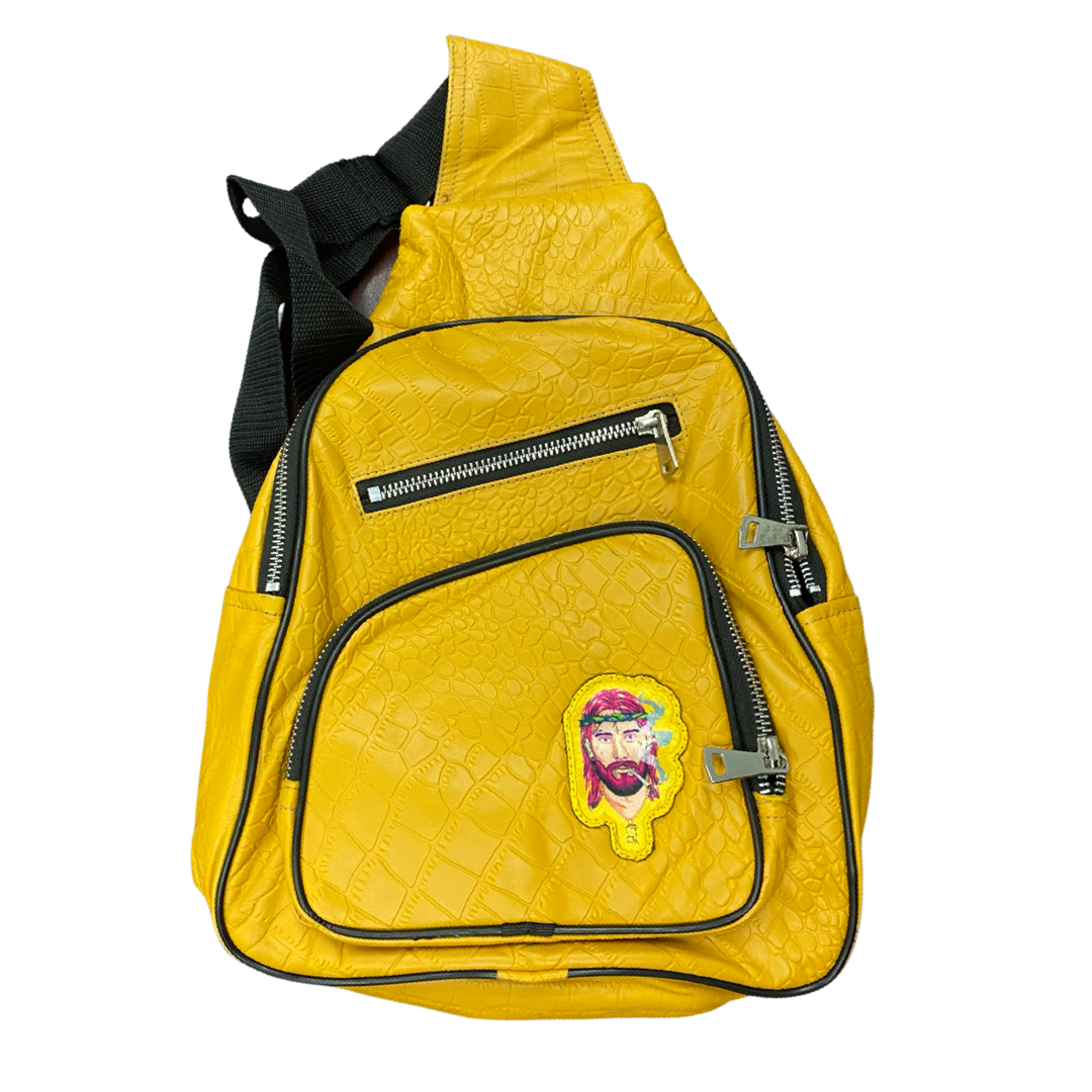 Yellow Croc Sling Bag