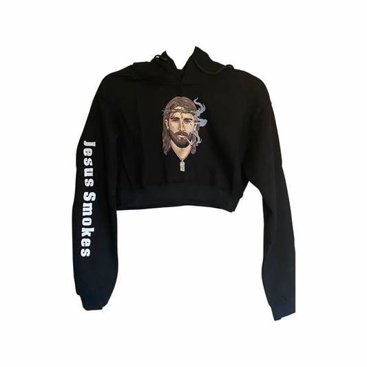 Classic Cropped Hoodie - Black