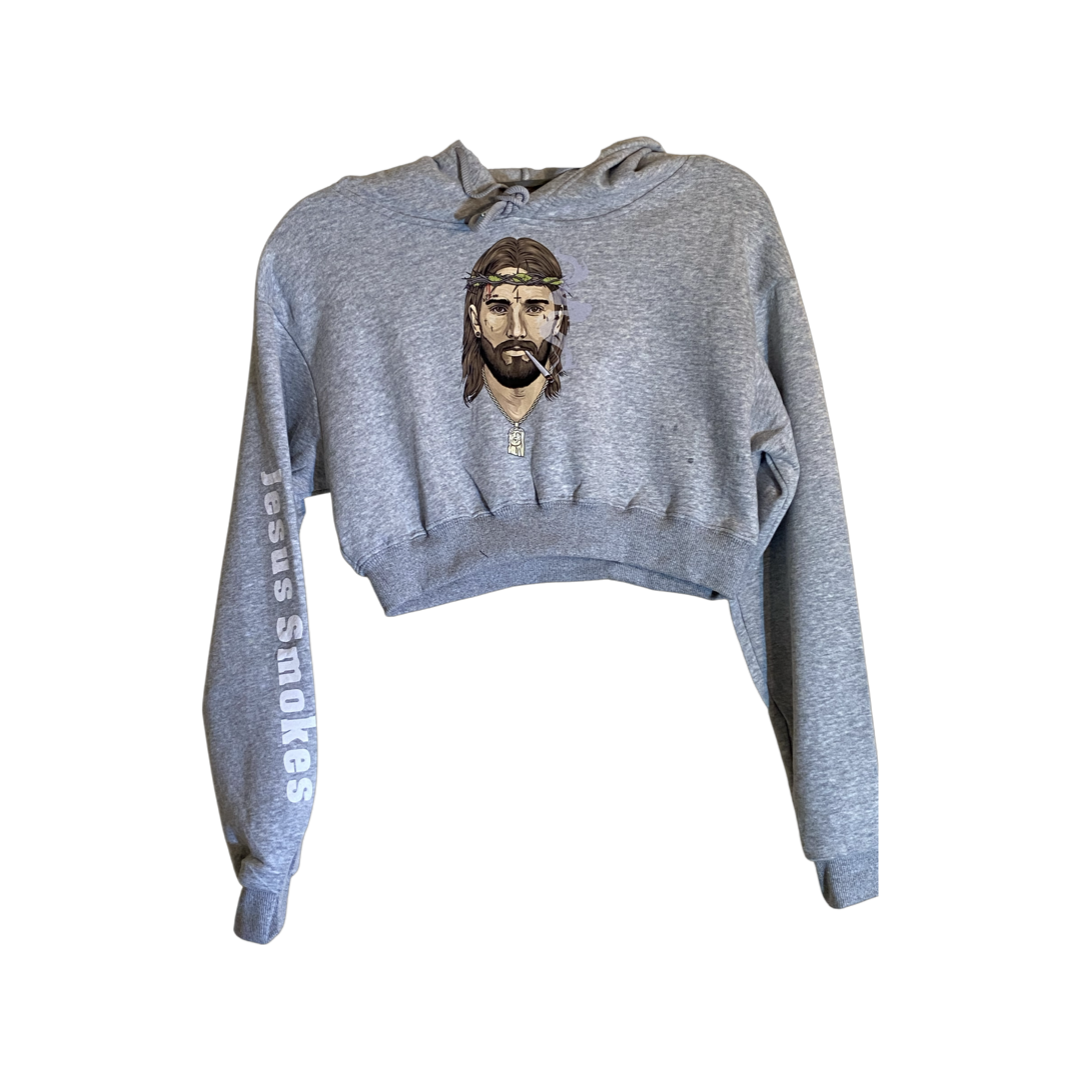 Classic Cropped Hoodie - Gray