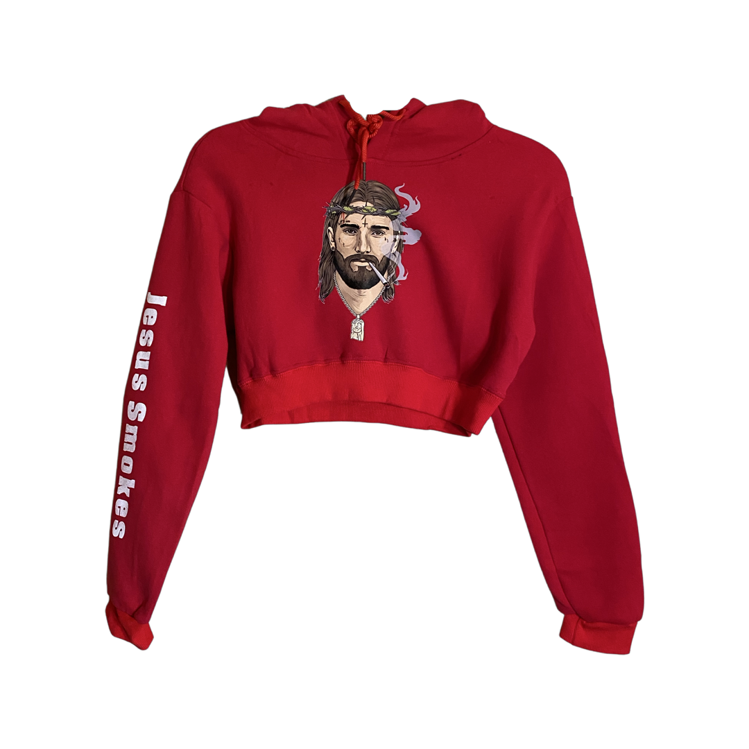 Classic Cropped Hoodie - Red