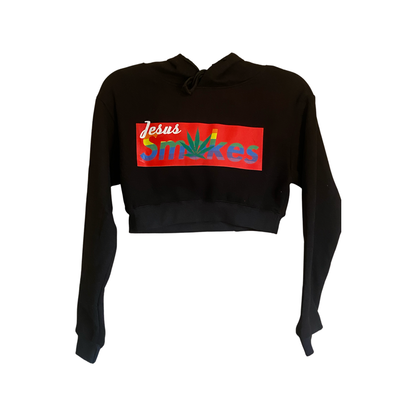 Smokes Cropped Hoodie - Black