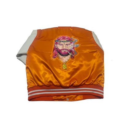 Signature Varsity Jacket - Orange & White