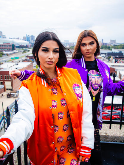 Signature Varsity Jacket - Orange & White