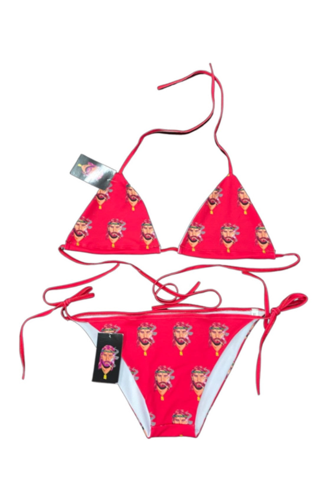 All-Over Logo Bikini - Red
