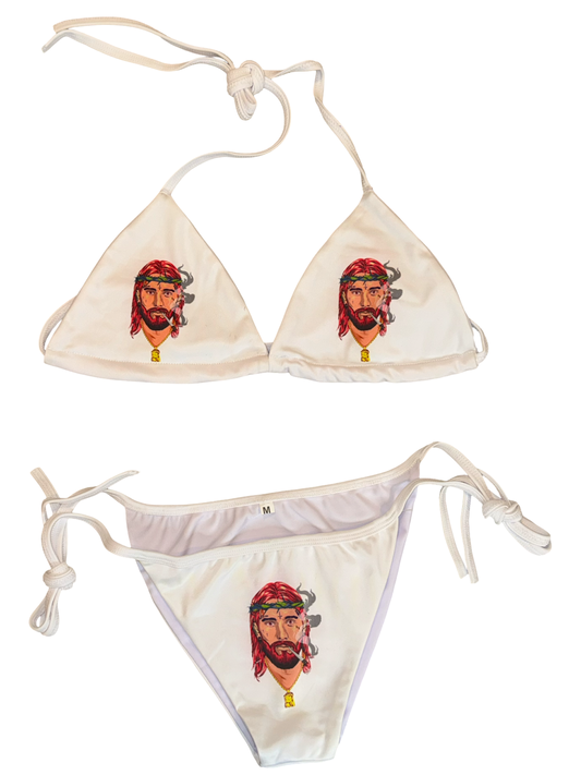 Bold Logo Bikini - White