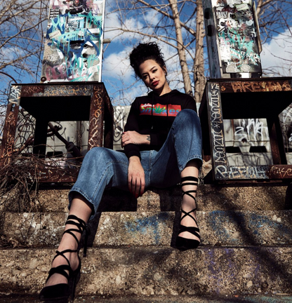 Smokes Cropped Hoodie - Black