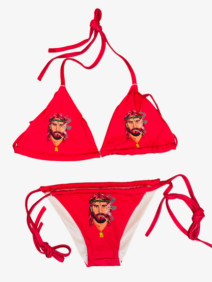 Bold Logo Bikini - Fire Red