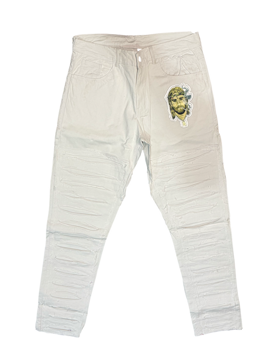 Holy Stitch Jeans - White