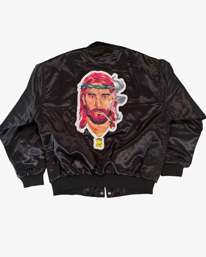Bomber Jacket - Black & Pink