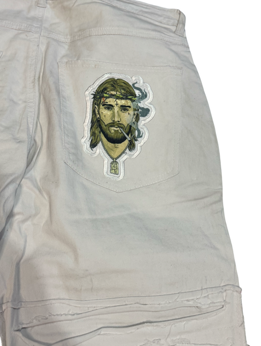 Holy Stitch Jeans - White