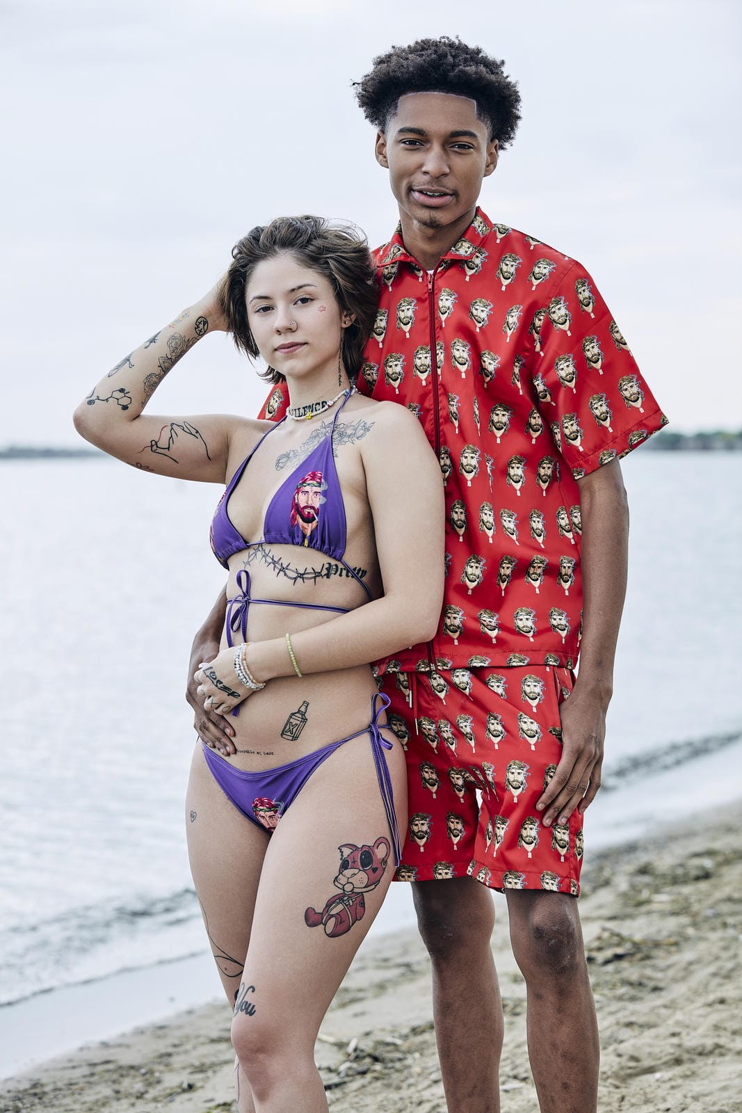 Satin Shirt & Short Combo - Black