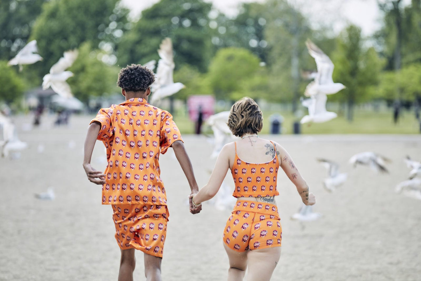 Satin Shirt & Short Combo - Black