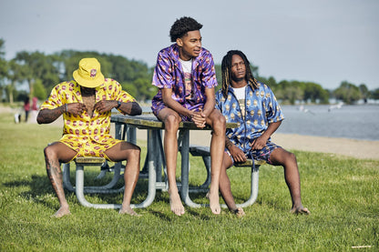 Satin Shirt & Short Combo - Yellow