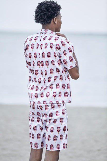 Satin Shirt & Short Combo - Yellow